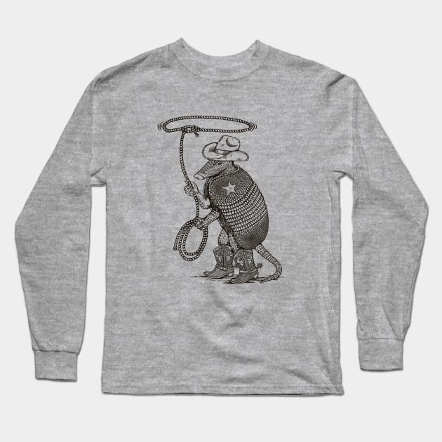 Cowboy Armadillo Long Sleeve T-Shirt by Dima Kruk